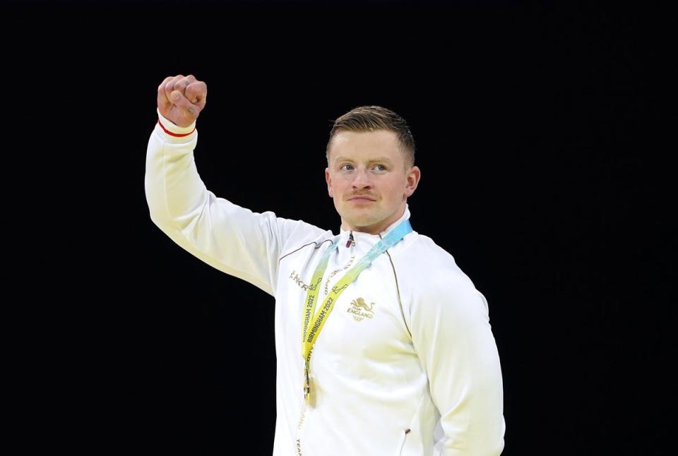 Adam Peaty was back on the top step of the podium on Tuesday night (Zac Goodwin/PA) (PA Wire)
