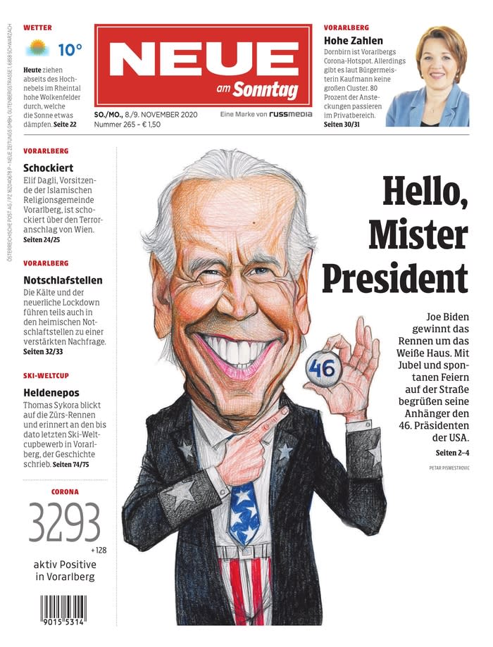 Biden wins: World papers A1s