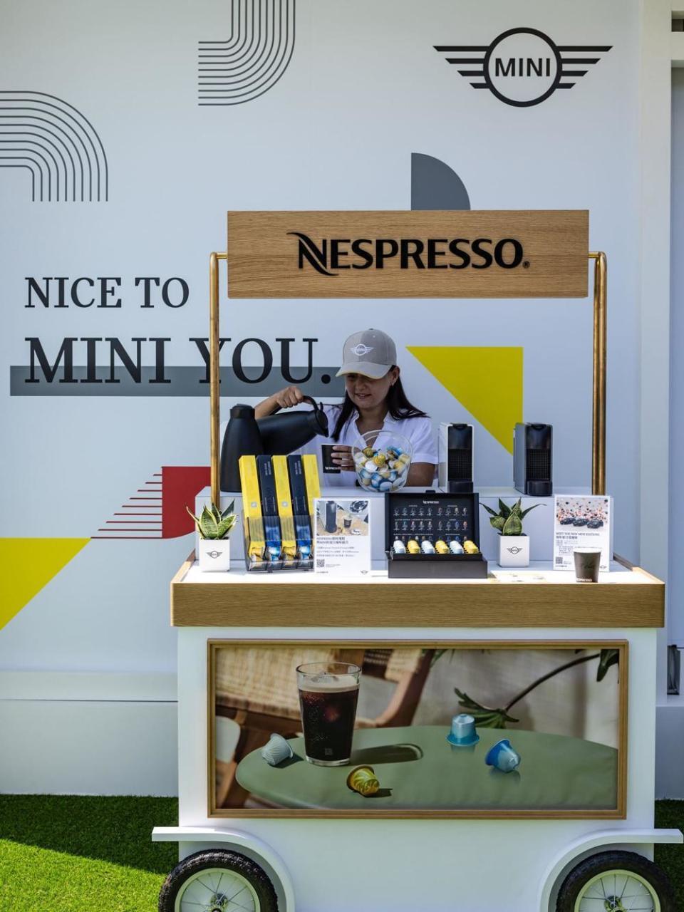 頂級咖啡品牌Nespresso本次更獨家跨界進駐Meet the New MINI Editions.迷你夏日巡迴展。
