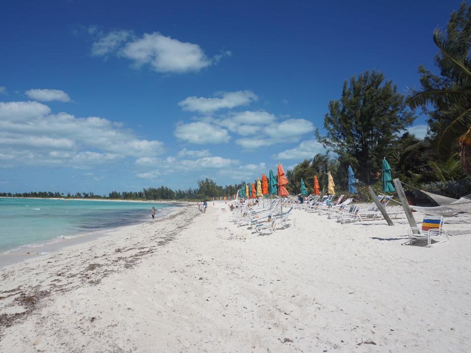 The beach on Castaway Cay, Disney's private island in the Bahamas.