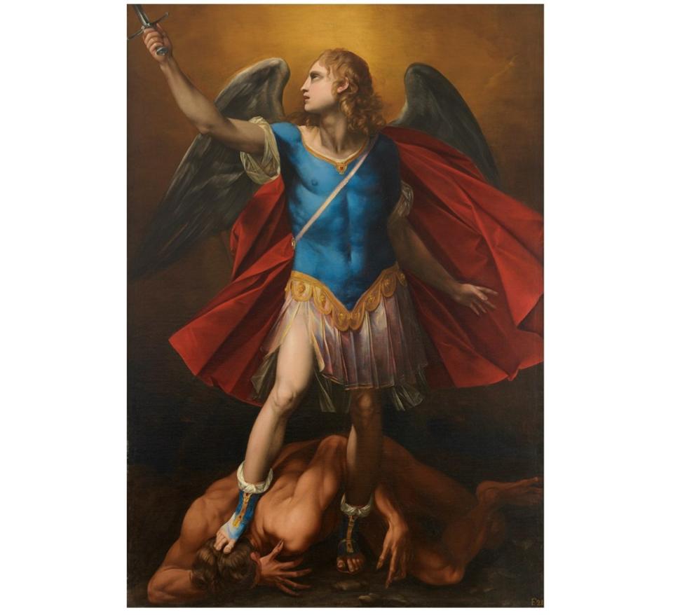 <i>St. Michael the Archangel Fighting Lucifer</i>, 1626, by Cavalier d’Arpino. Oil on canvas.