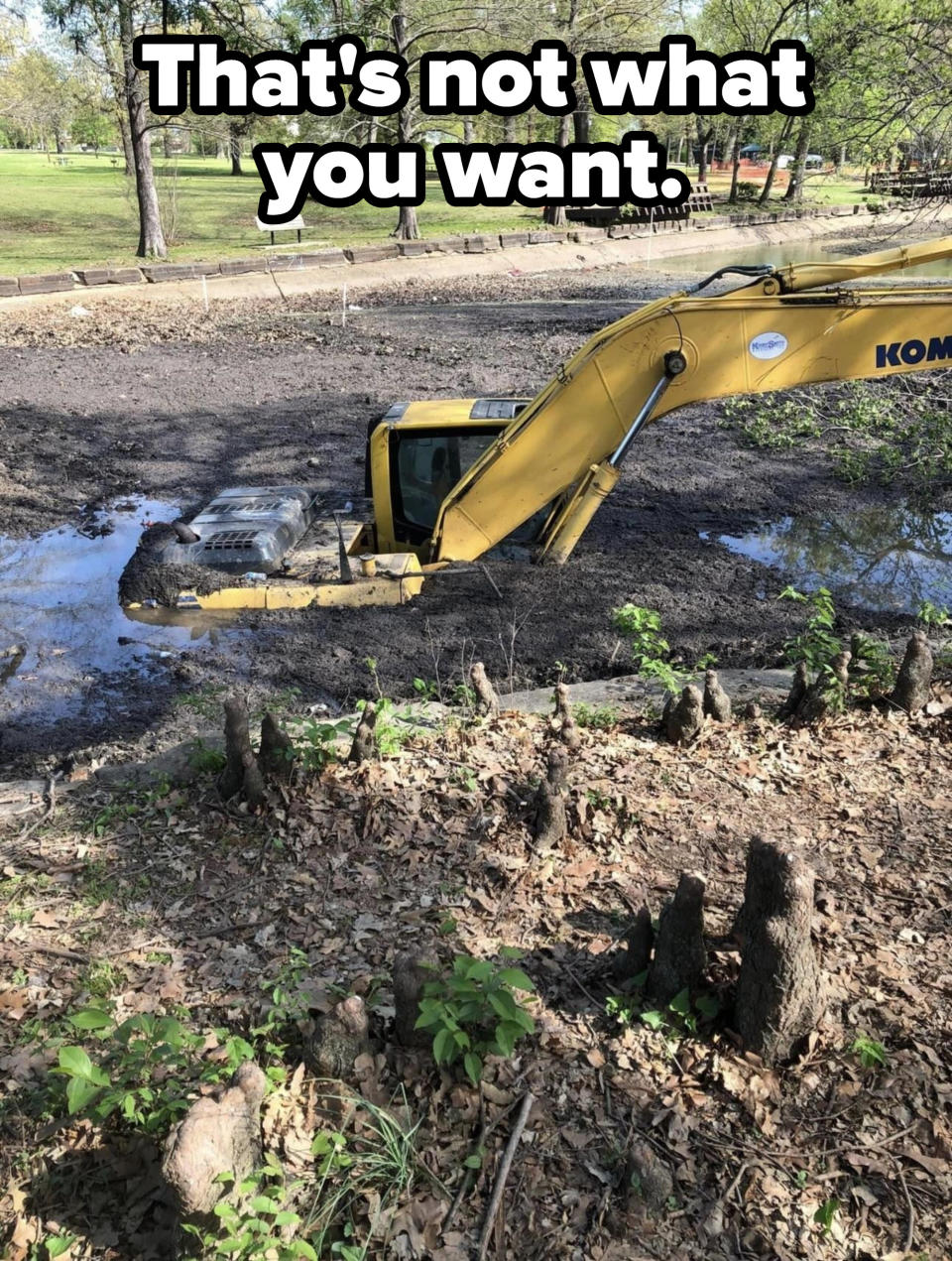 A tractor stuck in the mud