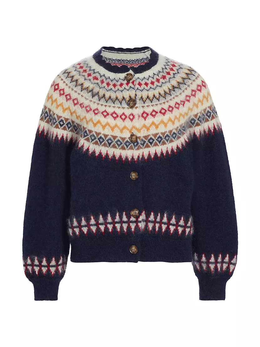 DÔEN Amble Fair Isle-Inspired Mohair-Blend Cardigan