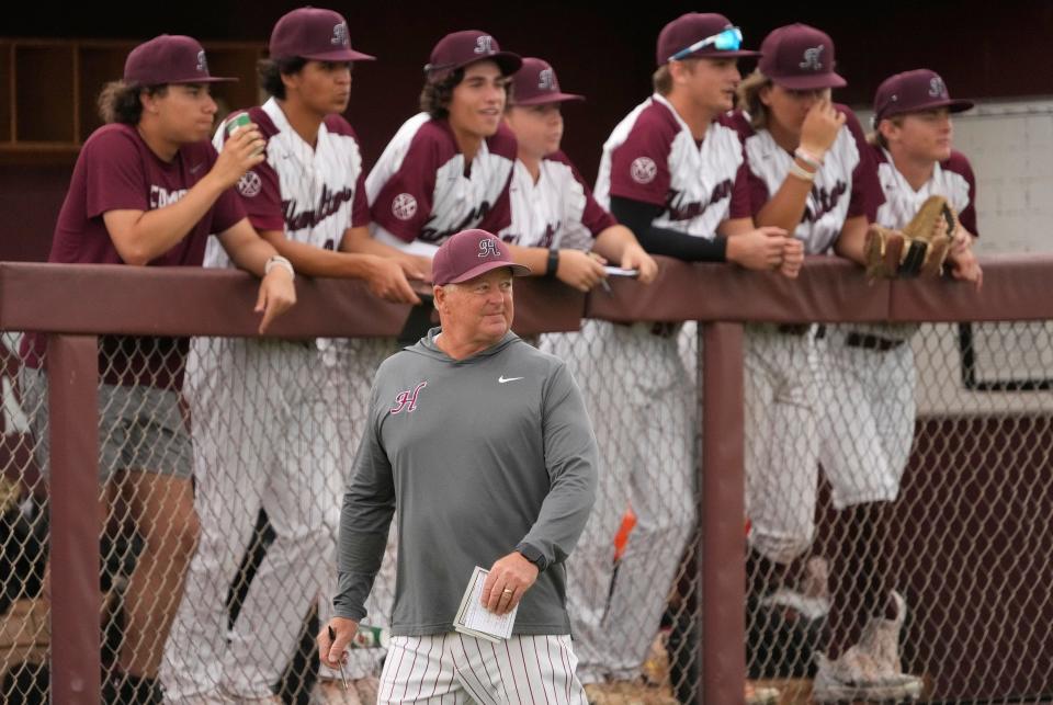 Hamilton baseball coach Mike Woods watches during a game against Tolleson at Hamilton HS baseball field.