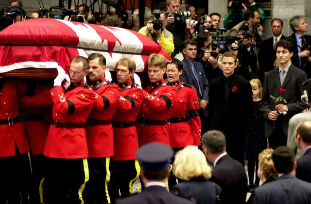 Pierre Roussel / Hutton Archive / Getty Images Future Prime Minister Justin Trudeau (far right) at the funeral of his father, former Prime Minister Pierre Trudeau