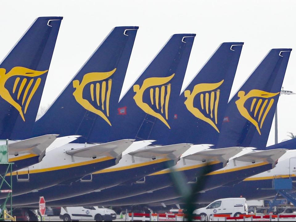 Much of Ryanair’s fleet has remained grounded over the past year due to the pandemic (PA)