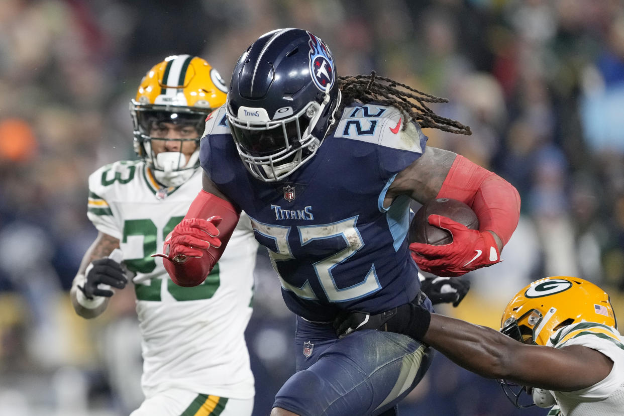 Derrick Henry and the Tennessee Titans got a big win over the Packers on Sunday night. (Photo by Patrick McDermott/Getty Images)