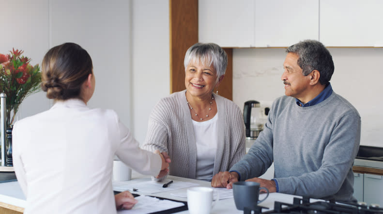 A senior couple getting a medical power of attorney in Texas. 