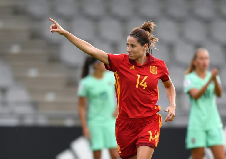 Vicky Losada of Spain scored the opening goal of her team's Group D Euro opener match against Portugal, setting Spain up for a comfortable 2-0 win