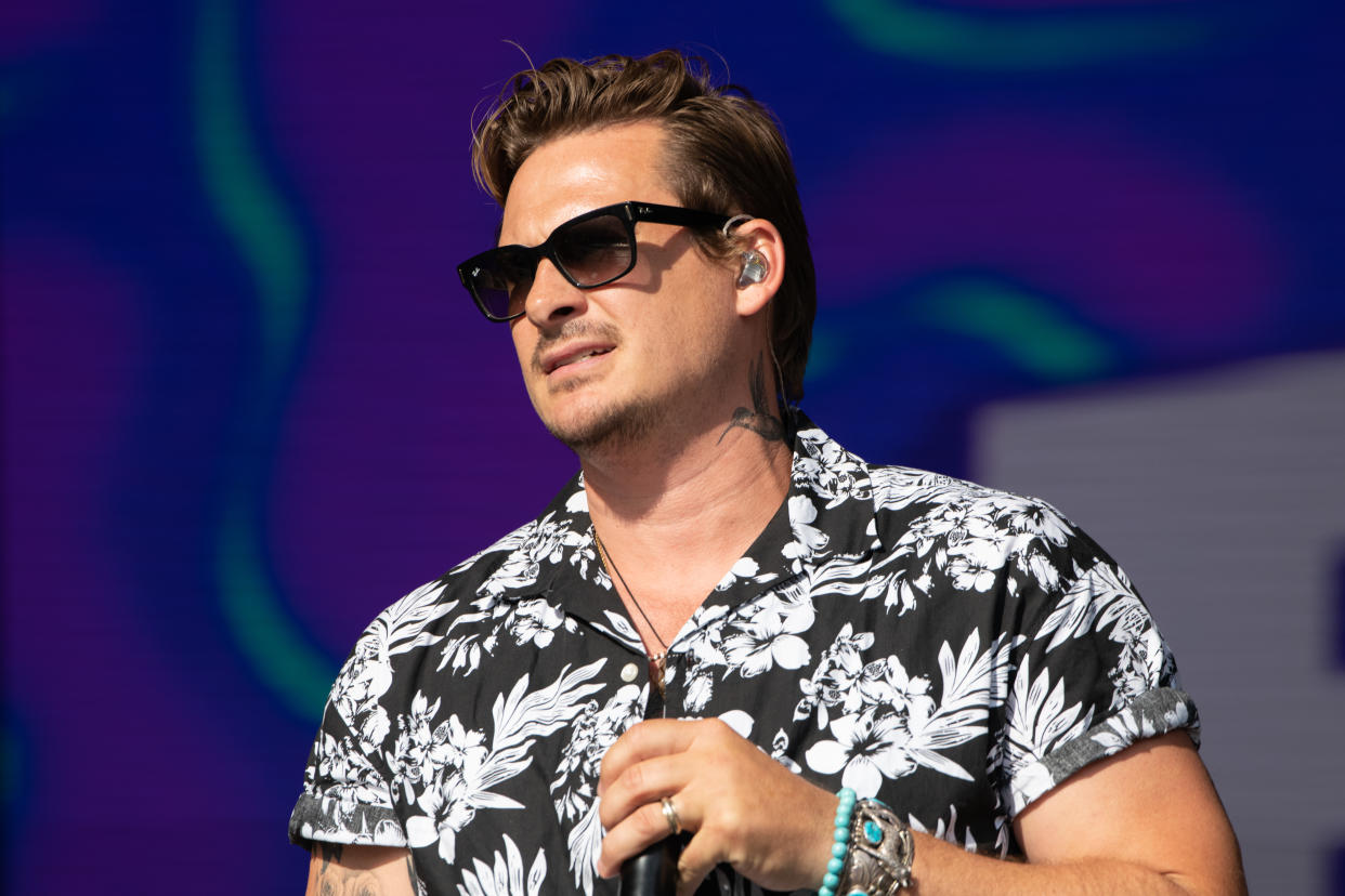 LONDON, ENGLAND - JUNE 03:  Lee Ryan of Blue performs on the Main stage during Mighty Hoopla Festival at Brockwell Park on June 3, 2022 in London, England.  (Photo by Joseph Okpako/WireImage)