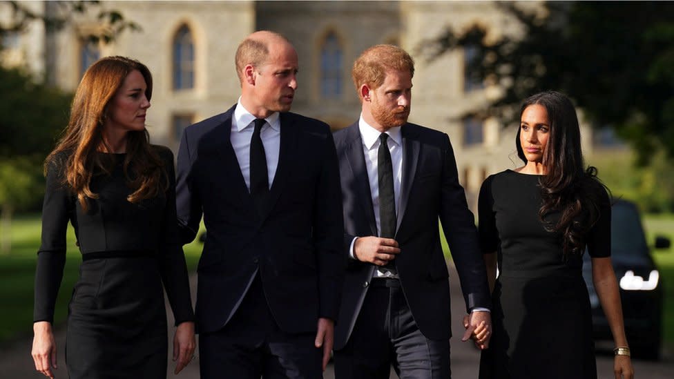 William y Catherine con Harry y Meghan