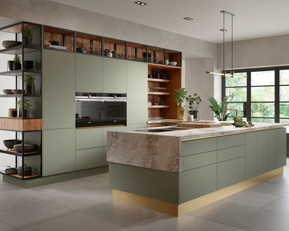 1. Opt for a half-cut kitchen countertop design