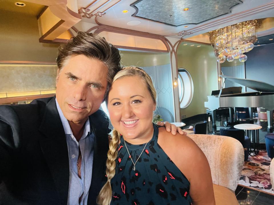 John Stamos spoke with Yahoo Life during the christening sailing of Disney Cruise Line's newest ship, the Disney Wish. (Photo: Carly Caramanna)