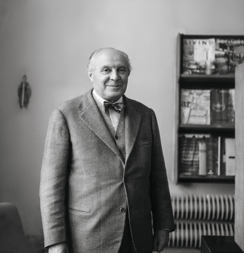 Gio Ponti in his architecture office in Via Dezza, 1964