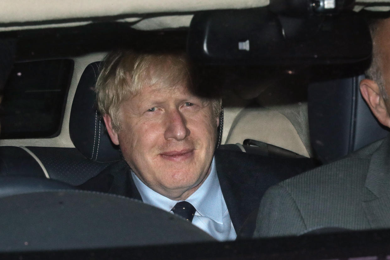 Boris Johnson leaves the House of Commons after MPs voted in favour of allowing a cross-party alliance to take control of the Commons agenda. (PA)