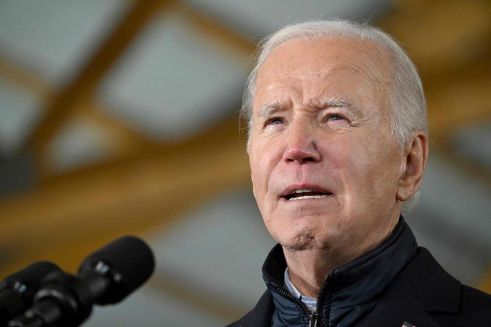 US President Joe Biden speaks about his Bidenomics agenda at Dutch Creek Farms in Northfield, Minnesota (AFP via Getty Images)