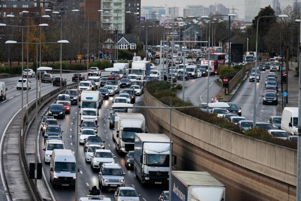 Heavy traffic on the A13 (PA)