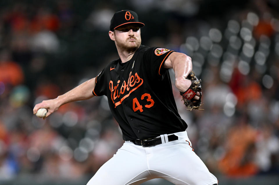 直球使用率超過80%的金鶯牛棚投手Bryan Baker。(Photo by G Fiume/Getty Images)