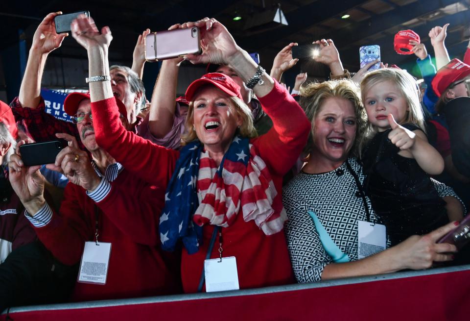 President Trump speaks during an election rally in Murphysboro, Ill., on Oct. 27, 2018. (Photo: Nicholas Kamm / AFP)