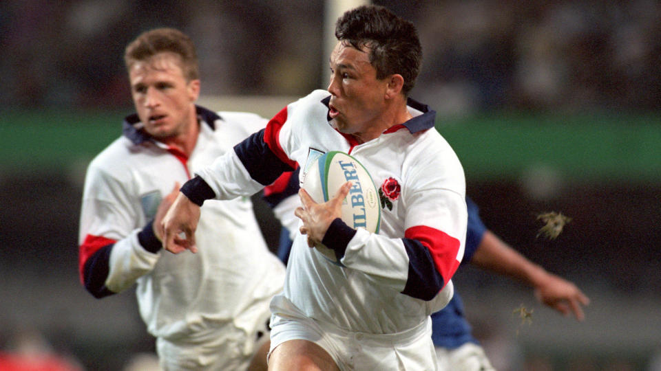 England wing Rory Underwood at 1995 Rugby World Cup. Credit: Alamy