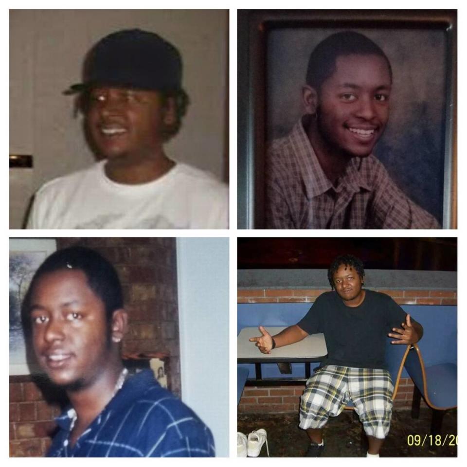 A collage of photographs of Derrick Williams, who is now an inmate at the Clay County Detention Center. Williams has been stuck in jail waiting for a bed in a mental health hospital to open up. 