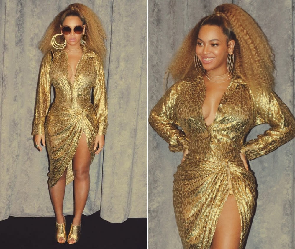 Beyoncé’s fans are not happy that she had Blue Ivy “stand in the corner” for a solo pic. (Photo: Instagram/Beyoncé)