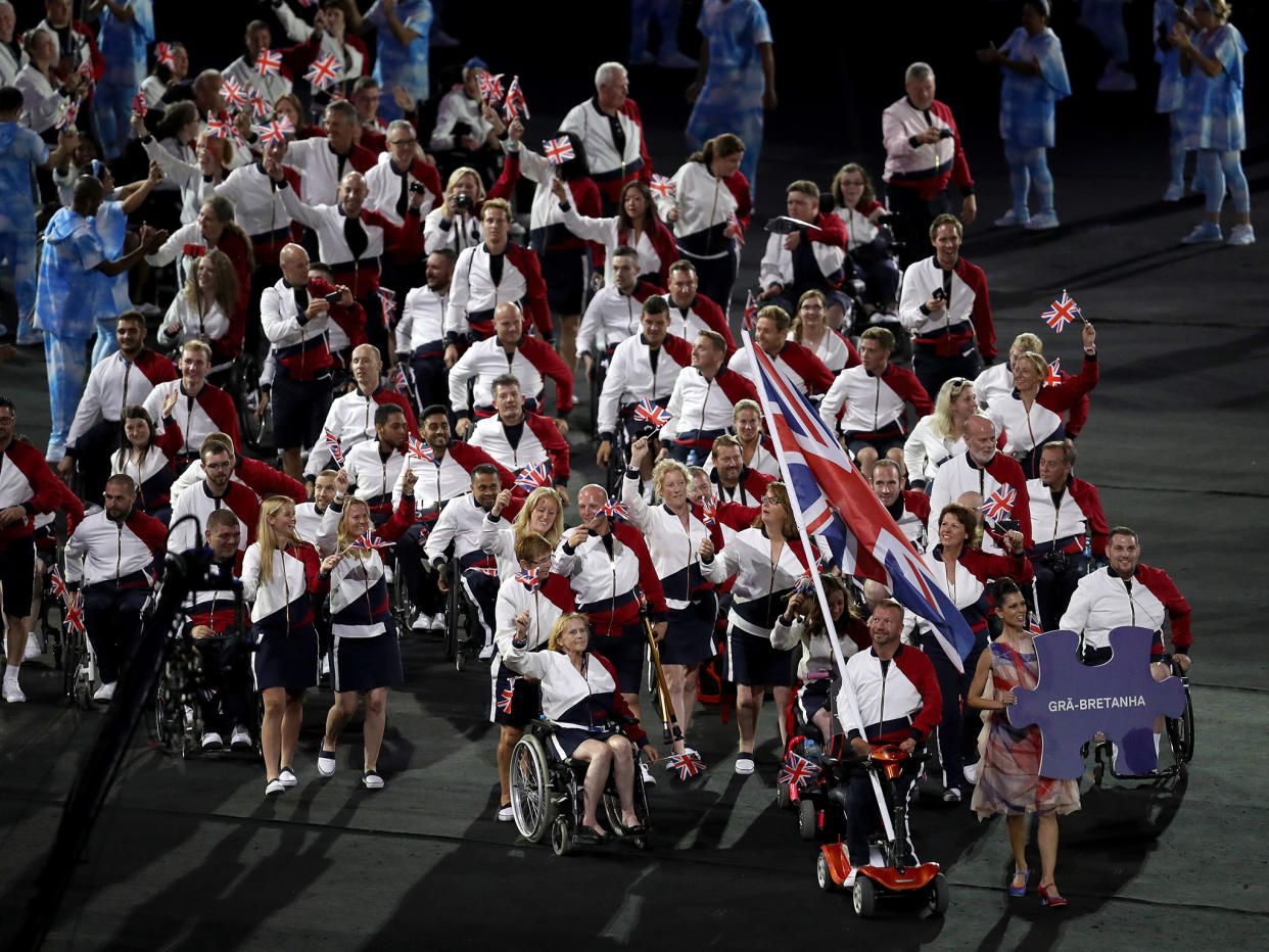 Great Britain’s Paralympians at the opening ceremony of the Paralympics in Rio: Getty