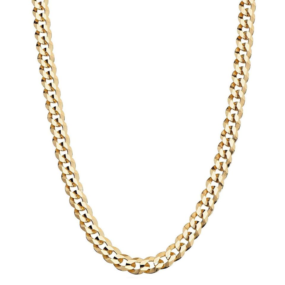 Diamond-Cut Cuban Link Curb Chain Necklace