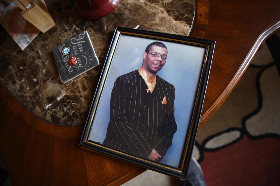 This portrait shows Dante Kittrell in his mid 30s. On July 29, 2022, South Bend police fatally shot him after a standoff in which he experienced a mental health crisis and, eventually, pointed a toy gun at police that they thought was real. He had turned 51 two weeks earlier.