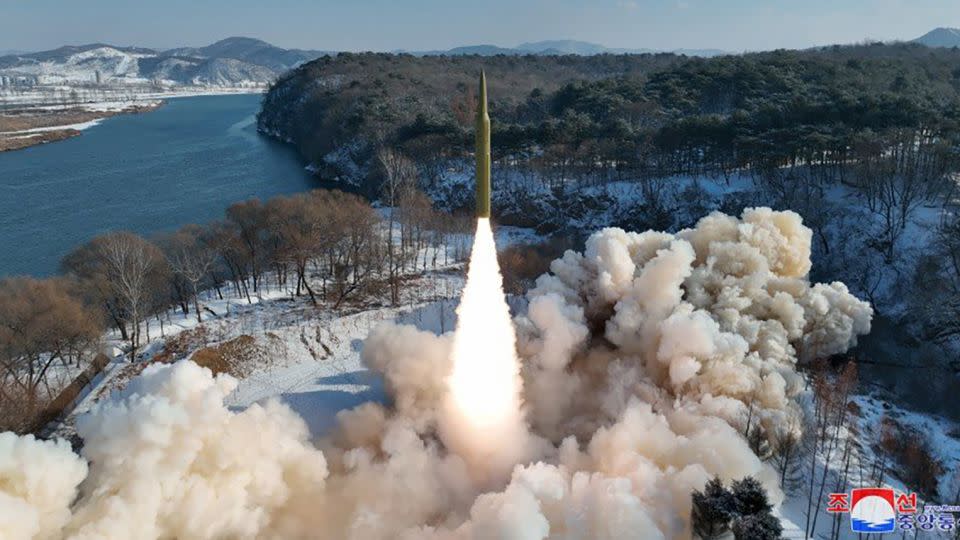 North Korea claims a successful solid-fuel intermediate-range ballistic missile (IRBM), equipped with a hypersonic maneuvering combat unit, was conducted. - KCNA/KCNA