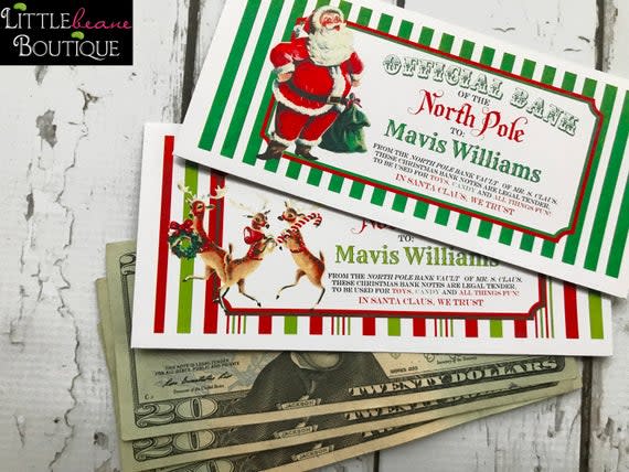 Personalized Christmas Money Envelopes