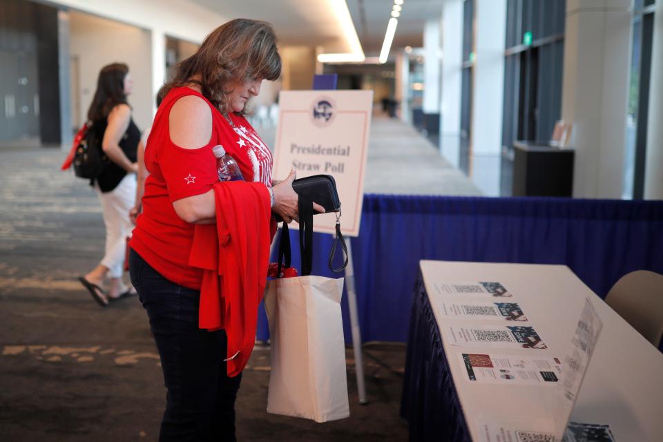 Jill Douglass, of Las Vegas, was one of more than 600 people who voted in a straw poll during the National Federation of Republican Women's 42nd Biennial Convention at the Omni Hotel and Oklahoma City Convention Center.