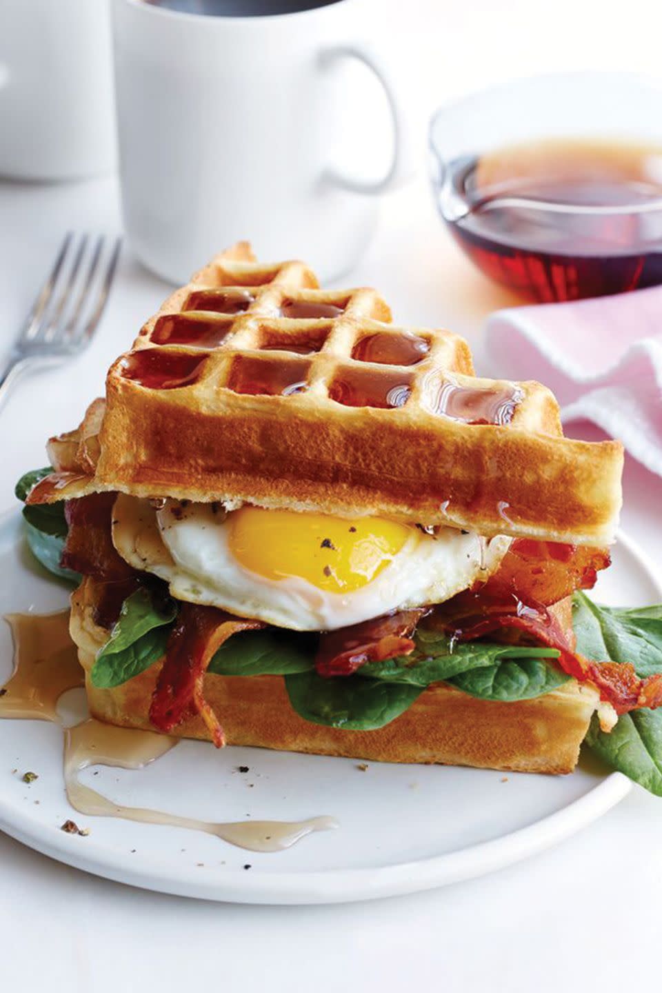 Buttermilk Waffle, Bacon, and Egg Sandwich