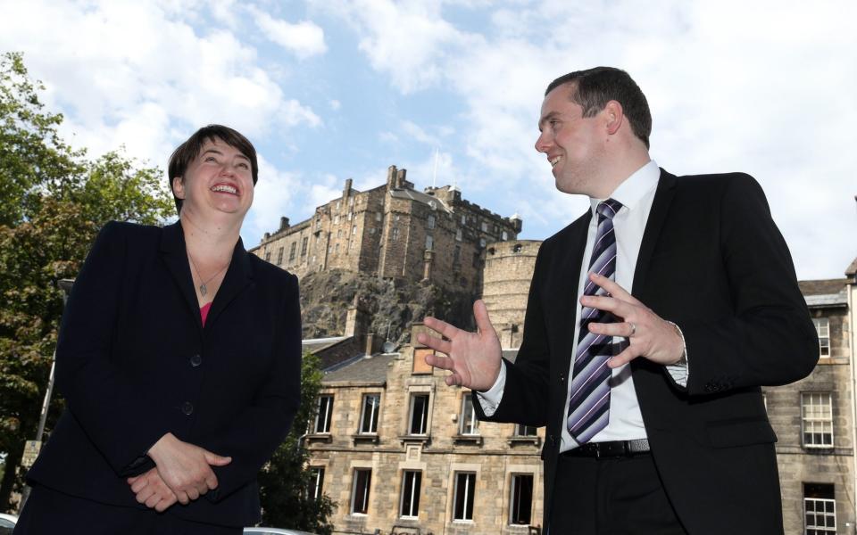 Douglas Ross with Ruth Davidson, who is returning to front line politics - temporarily - to help him - Andrew Milligan/PA`