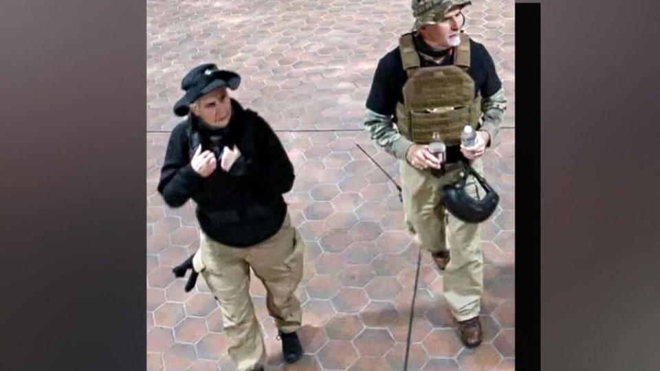 Laura Steele (left) is photographed during the Jan. 6 Capitol attack.