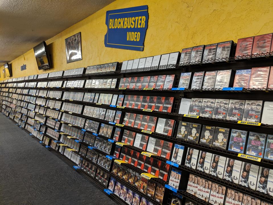 the aisle of a blockbuster