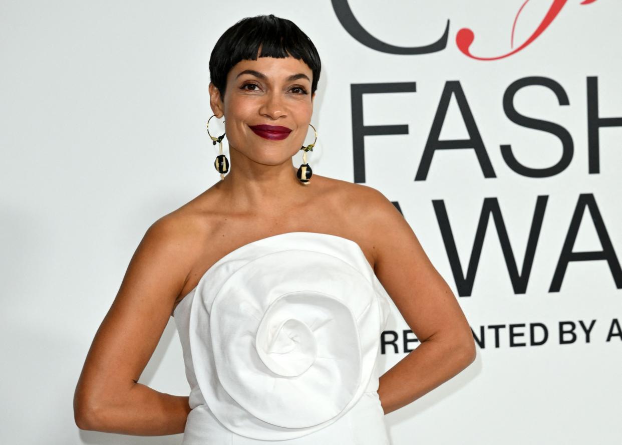 US actress Rosario Dawson attends the CFDA Fashion Awards at the American Museum of Natural History in New York on November 6, 2023. (Photo by ANGELA WEISS / AFP) (Photo by ANGELA WEISS/AFP via Getty Images) ORIG FILE ID: AFP_342B267.jpg