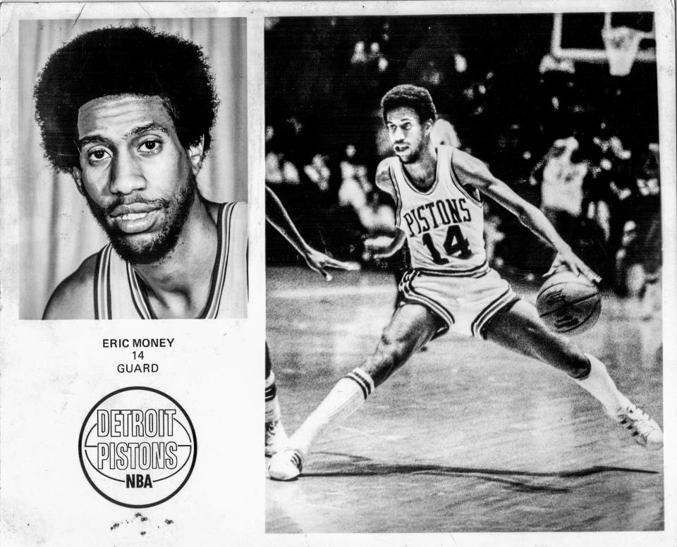 A standout at Kettering High School and the University of Arizona, Eric Money played eight NBA seasons, including five with the Detroit Pistons. His best professional season was his 1977-78 campaign with the Pistons, when he averaged 18.6 points per game and 4.7 assists.