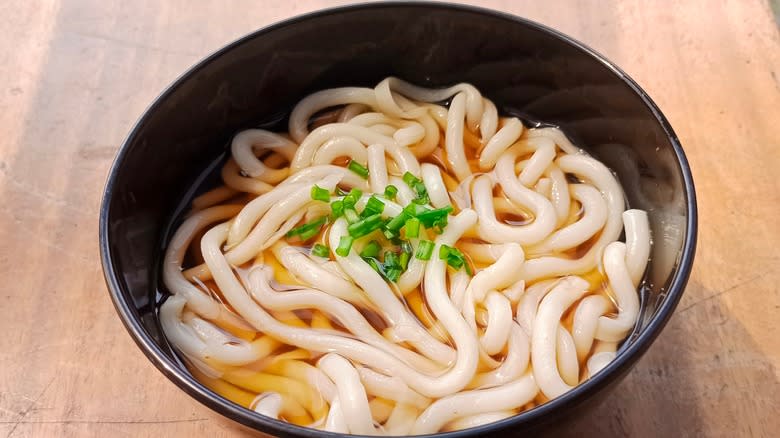 prepared udon soup