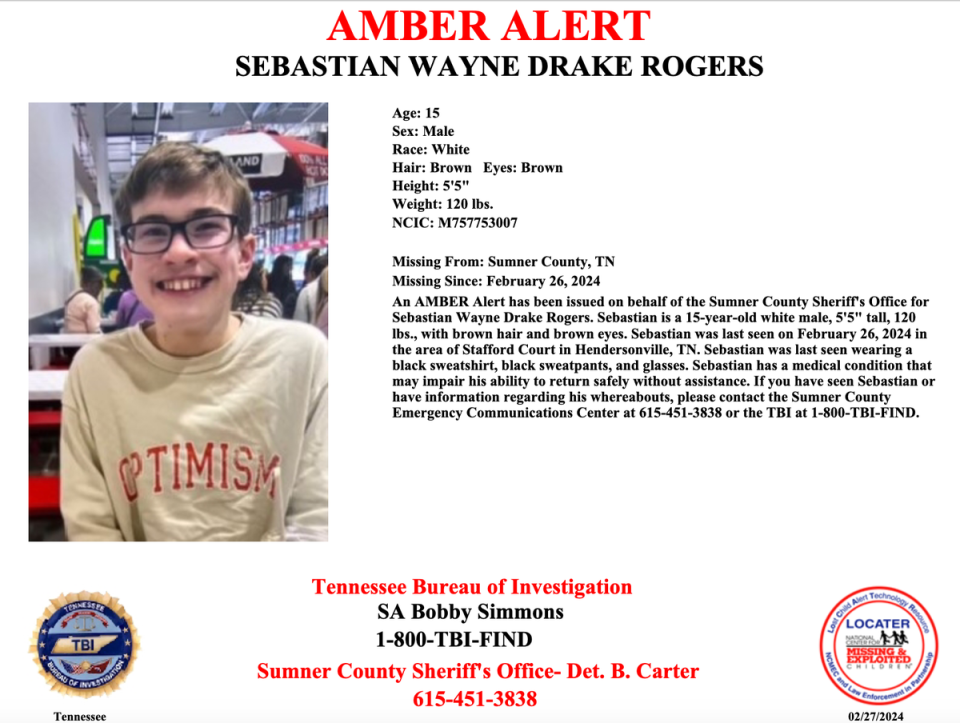 In the first week, there was a very visible search effort for the autistic teen, including foot patrols, search dogs and drones. That visible search effort has now been scaled back (Tennessee Bureau of Investigation)