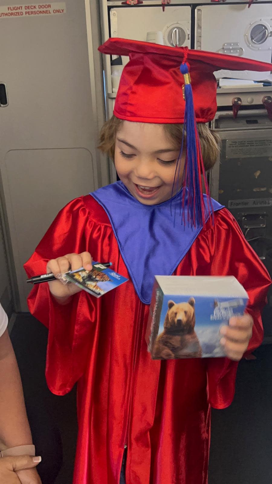 PHOTO: Frontier celebrated Xavier with a few gifts on the occasion of his kindergarten graduation. (Courtesy of Janeiry Rivas)