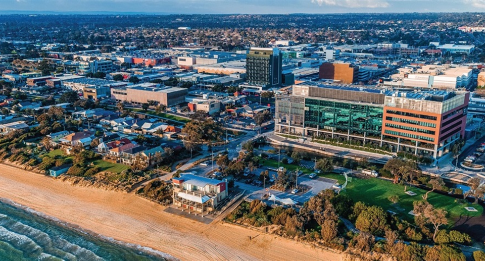 An aerial view of Frankston in Melbourne. 