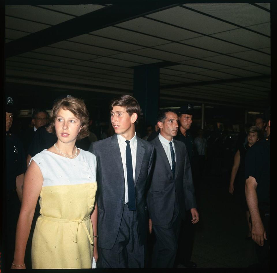 <p>With Prince Charles on a layover in New York City's JFK Airport. The family headed back to London after visiting Jamaica for the Commonwealth Games.</p>