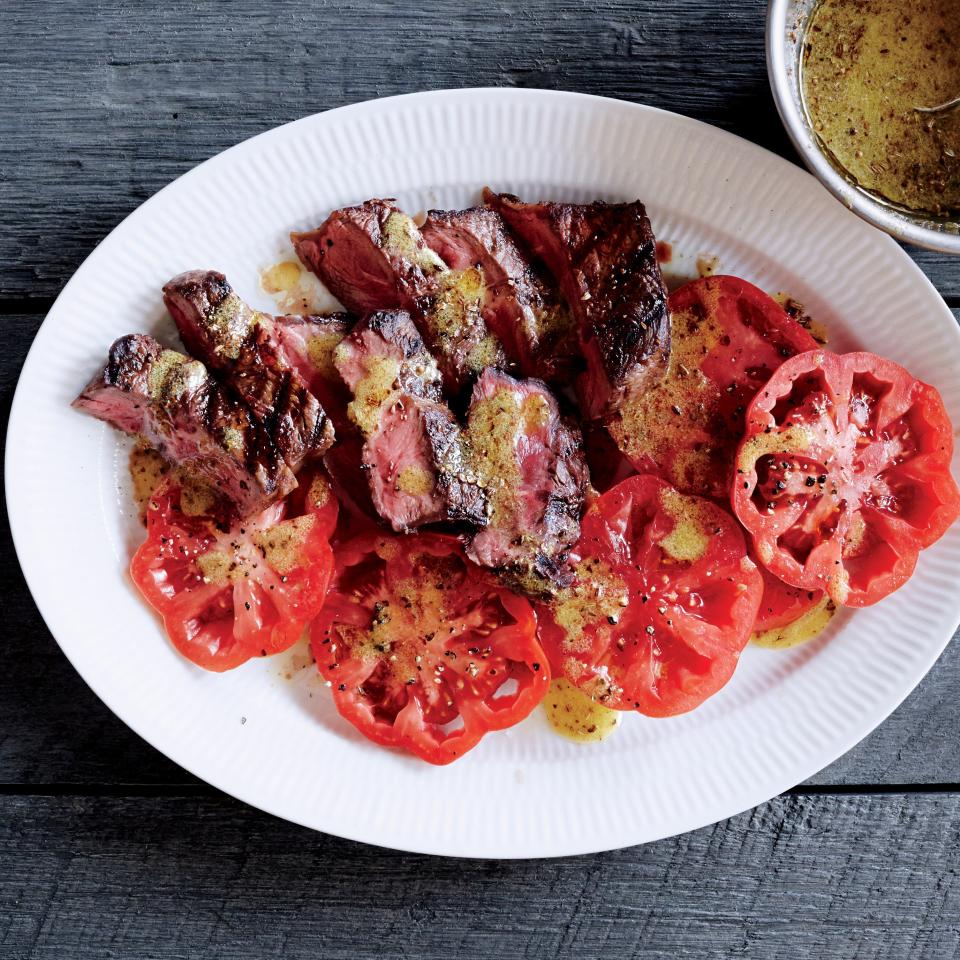 Grilled Flatiron Steak with Toasted Spice Vinaigrette