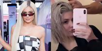 <p>Despite recently saying that she wanted to go back to her black hair, Kylie decided to go in a different direction and dyed her hair gray. She also opted for a short bob that we've seen her rock several times before. Hopefully, we get to see the full thing in new photos soon!</p>