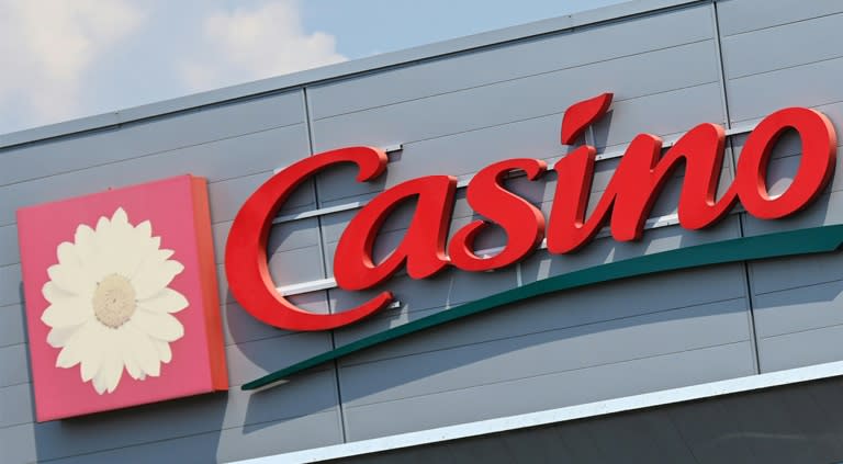 Le logo d'un supermarché Casino, le 12 juin 2023 à Laventie dans le Pas-de-Calais (DENIS CHARLET)
