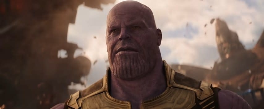 Thanos, having just arrived on Titan, in "Avengers: Infinity War"