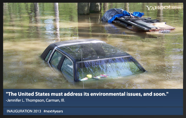 Jennifer L. Thompson writes: "Natural disasters are costing a fortune, natural resources will soon be depleted, and areas that employ and support families are being destroyed. It is time for the government to give the environment priority. The area of the Midwest that I live in was afflicted by major flooding of the Mississippi River in 2008, causing tremendous loss and damage over a widespread area. In 2012, the drought brought the river to levels so low that barge traffic is still impeded today, causing losses to local communities in international trade and business, and more. Yet, these are merely two examples of a nationwide dilemma. The United States must address its environmental issues, and soon."