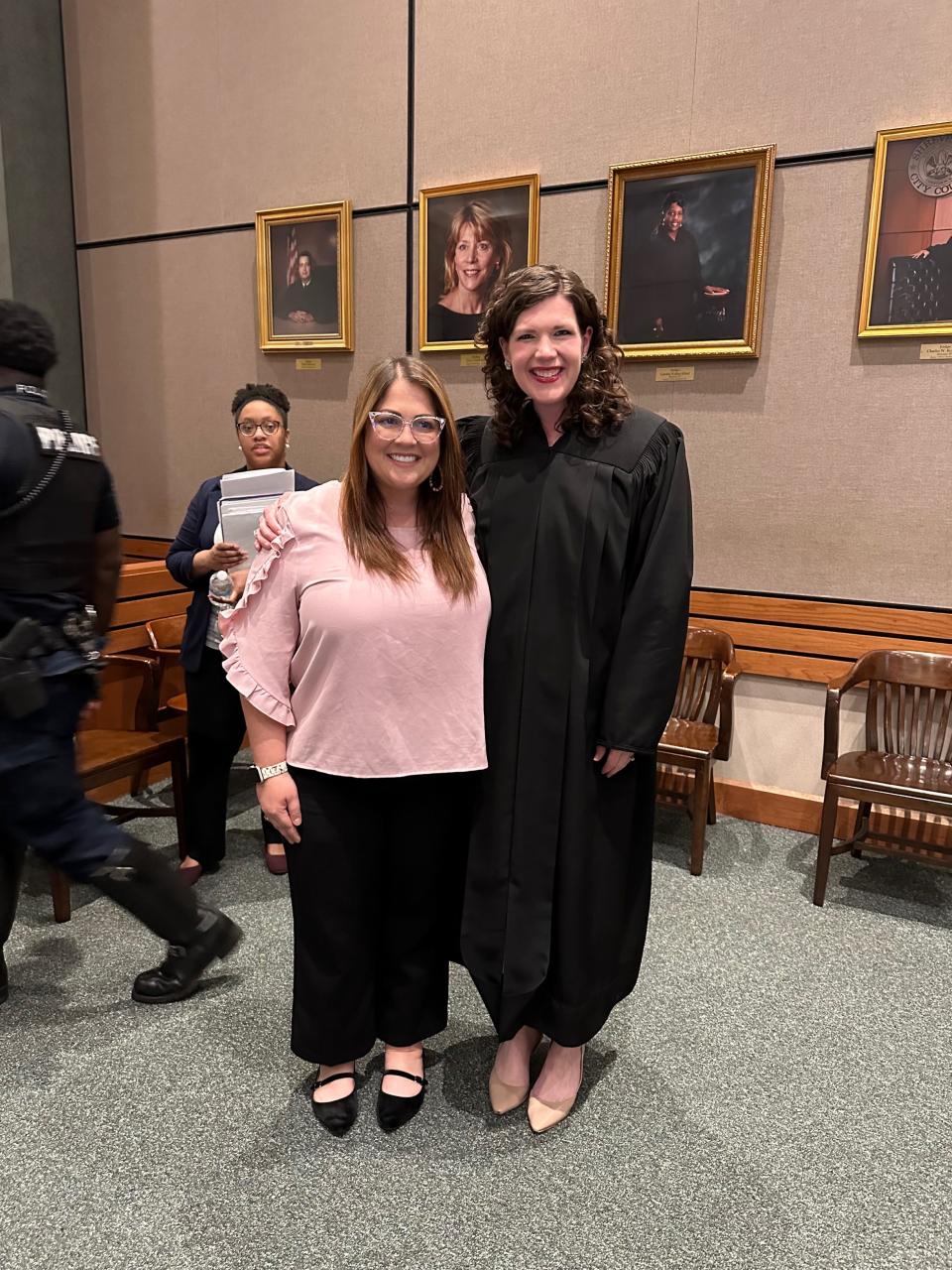 Monica Speyrer and Judge Emily Merckle. Feb. 27, 2023.