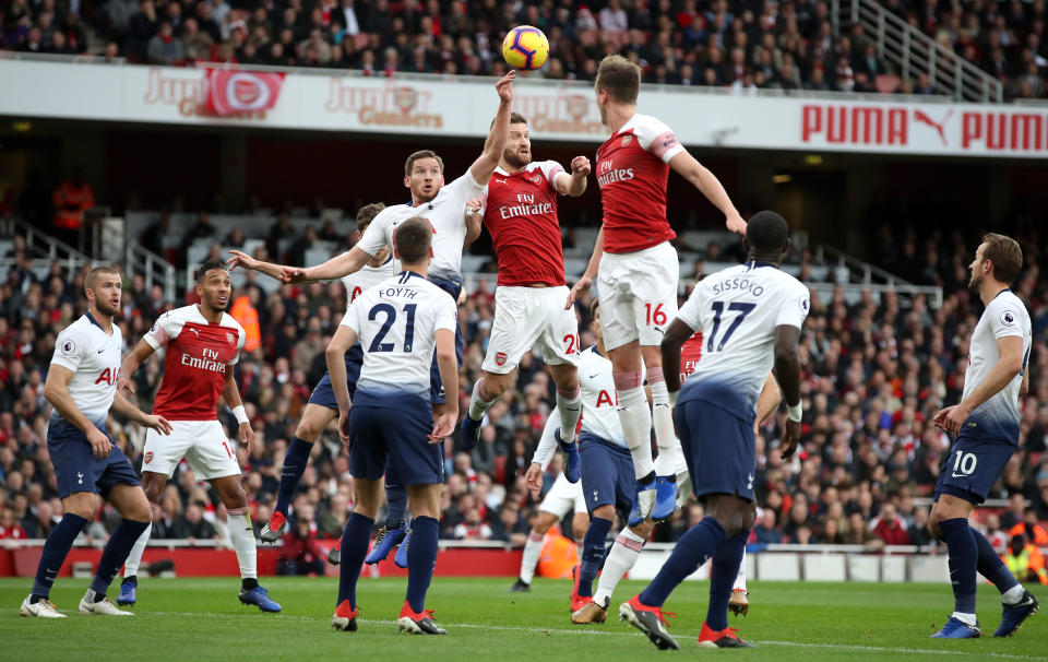 Jan Vertonghen handles in the area, which presented Arsenal with the opening goal from the penalty spot